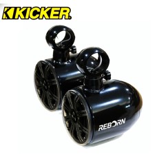 Kicker Quick Rotatable 6.5in Bblack Aluminum Pods KM654CW Marine Speaker Pair 